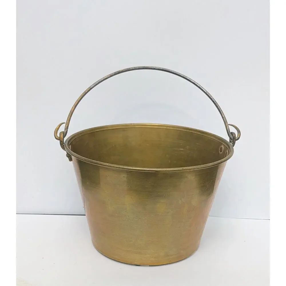 1860s Spun Brass Bucket Hayden Patent 1851 1865 1866 Waterbury Brass Hearth Pail